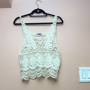 White cropped tank top